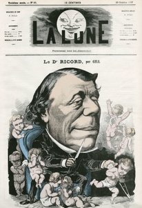 Ritratto del Dottor Ricord, medico francese. Caricatura di Gill, in 
