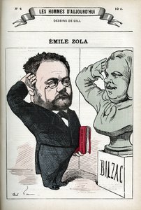 Ritratto di Emile Zola (1840-1902), uomo di lettere francese. Caricatura di Gill, Parigi. da Andre Gill