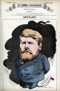 Ritratto di Eugene Spuller (1835-1896), politico e avvocato francese. Caricatura di Gill, in "Les Homme d
