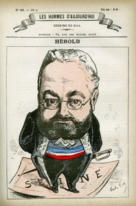 Ritratto di Ferdinand Herold (1828-1882), politico francese. Caricatura di Gill, Parigi da Andre Gill