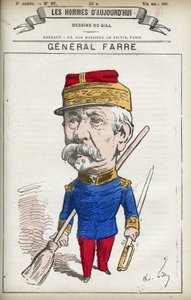 Ritratto di Jean Joseph Frederic Albert Farre (1816-1887), soldato francese, nominato generale nel 1870 e ministro della guerra. Caricatura di Gill, Parigi da Andre Gill