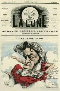 Ritratto di Jules Favre (1809-1880), avvocato e politico francese. Caricatura di Gill, in "La Lune", 31 marzo