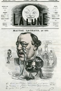 Ritratto di Maitre Charles Lachaud (1817-1882), avvocato francese. Caricatura di Gill, in "La Lune", 23 dicembre