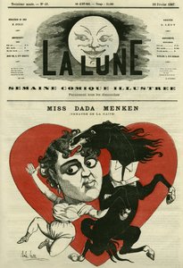 Ritratto di Miss Adah-Isaacs Menken, cantante al teatro de la Gaîté a Parigi. Caricatura di Gill, in 