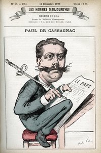 Ritratto di Paul Granier de Cassagnac (1842-1902), giornalista politico francese. Caricatura di Gill, Parigi