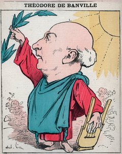 Ritratto di Theodore de Banville (1823-1891), poeta francese - Caricatura di Andre Gill in "Les Hommes d