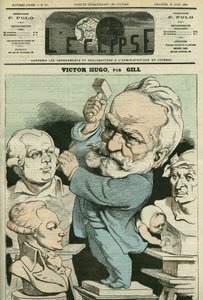 Ritratto di Victor Hugo (1802-1885), uomo di lettere e politico francese. Copertina in "L