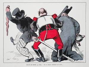 Strada per Roma - se ne andavano, dondolando la testa, da Storia della Terza Repubblica, Vol. I, Storia Politica, pub.1933 da Andre Gill