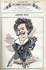 Autoritratto di Andre Gill (1840-1885), caricaturista e illustratore francese. Caricatura in "Les hommes d