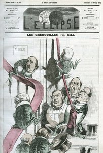 Le Rane, una caricatura di politici nel governo del Presidente Thiers in forma di rane. Copertina in "L