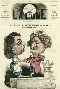La coppia di Montrouge al teatro Folies-Marigny. Caricatura di Gill, in "La Lune", 10 gennaio
