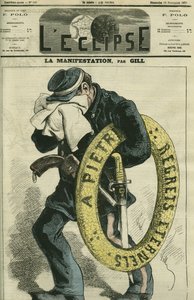 La dimostrazione, la festa dei morti al cimitero di Montmartre, disegno dal vero. Copertina in "L