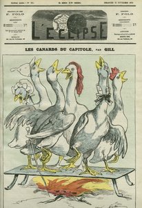 Le anatre del Campidoglio, caricatura dei giornali “La Patrie”, “Le Constitutionnel”, “Le Pays”, “Le Figaro”, “L