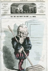 Essere o non essere, caricatura di Adolphe Thiers (1797-1877), statista francese. Copertina in "L