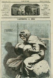 Aspettando, giovane ragazza che aspetta sotto la neve: "ah! Lasciateli decidere del mio destino!". Copertina di "L