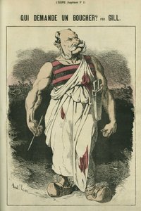 Chi chiede un macellaio, caricatura di Guglielmo I di Germania (1797-1888), vincitore della guerra del 1870. in 