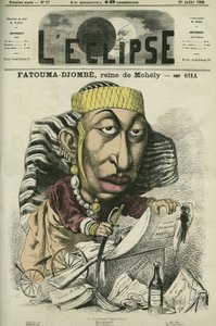 Zombe-Fatoum (Zombe Fatoum) (1836-1878), regina di Moheli nelle Comore, in visita in Francia nel 1868. È anche chiamata Djombe-Fatouma (Djombe-Fatouma) o Jumbe Fatouma (Jumbe-Fatouma) o Jumbe Fatima (Jumbe-Fatima). Copertina in 