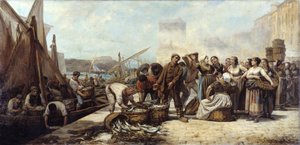 Arrivo dei pescatori al Porto Vecchio di Marsiglia da Andre Marius Guindon