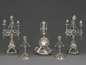Orologio, Parte di un Garniture di Cinque Pezzi, c.1880