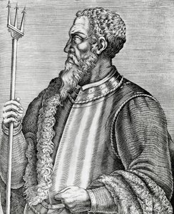 Ritratto di Andrea Doria (1466-1560), ammiraglio e politico italiano, incisione da Les Vrais pourtraits et Vies des Hommes illustres da Andre Thevet