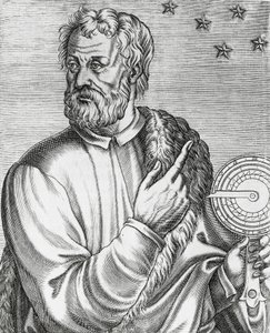 Ritratto di Cristoforo Colombo (1451-1506), navigatore italiano, incisione da Les Vrais portraits et Vies des Hommes illustres da Andre Thevet