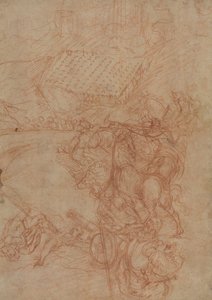 La battaglia di Spoleto, 1575 circa (gesso rosso su carta) da Andrea (1539-1614) Vicentino