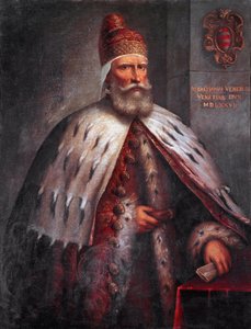 Ritratto del Doge Sebastiano Venier (1496-1578), condottiero. Guidò la flotta veneziana con Francesco Duodo durante la Battaglia di Lepanto nel 1571. Dipinto di Andrea de