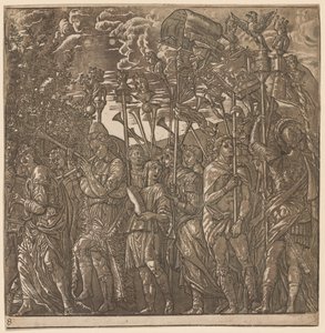 Il Trionfo di Giulio Cesare: Soldati che Portano Bandiere e Stendardi, 1593-99 da Andrea Andreani