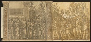 Il trionfo di Giulio Cesare [n.7 e 8 più 2 colonne], 1599 da Andrea Andreani