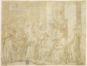 Santi Pietro e Paolo che disputano con Simon Mago davanti a Nerone (recto); Cinque scene della storia di Mosè (verso) da Andrea Boscoli
