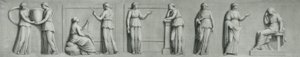 Un pannello grisaille che raffigura figure femminili tra cui muse da Andrea Casali