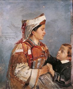 Moglie in costume albanese, di Andrea Cefaly (1827-1907) da Andrea Cefaly