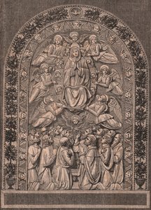 Assunzione della Vergine, della bottega di Andrea della Robbia, Pinacoteca di Città di Castello, Umbria, Italia, xilografia da Le cento città d