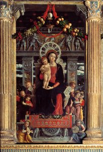 Pala di San Zeno: pannello centrale Madonna col Bambino e Nove Angeli da Andrea Mantegna