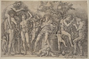 Baccanale con una vasca per il vino da Andrea Mantegna