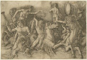 Battaglia degli dei del mare, metà sinistra di un fregio
