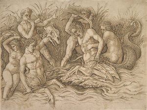 Battaglia degli Dei del Mare metà destra, ca. 1485-88 da Andrea Mantegna