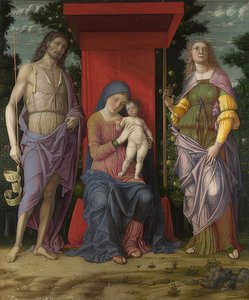 Madonna con bambino, Giovanni Battista e Maria Maddalena da Andrea Mantegna