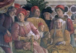 Marchese Ludovico Gonzaga III di Mantova, sua moglie Barbara di Brandeburgo, figli e cortigiani (dalla Camera degli Sposi o Camera Picta) da Andrea Mantegna