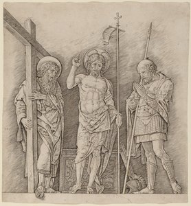 Cristo risorto tra i santi Andrea e Longino da Andrea Mantegna