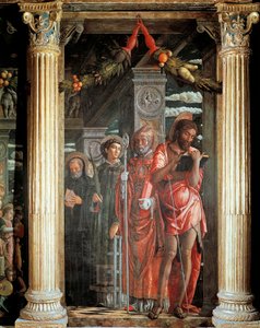 Santi Giovanni e Lorenzo e due Santi (dettaglio) da Andrea Mantegna