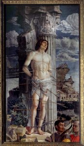 Il martirio di San Sebastiano Dipinto di Andrea Mantegna (1431-1506) 1480 Sun. 2,55x1,4 m da Andrea Mantegna