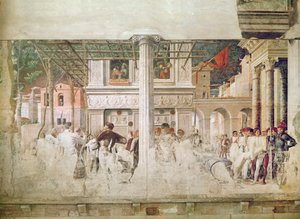 Il martirio di San Cristoforo e il trasferimento del suo corpo (prima del restauro), c.1450-56 da Andrea Mantegna