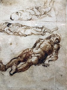 Tre studi per il Cristo morto da Andrea Mantegna