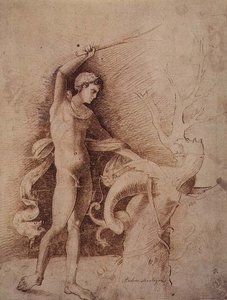 Giovane che combatte un drago da Andrea Mantegna