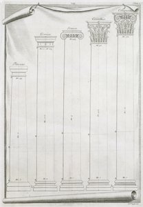 Dettagli decorativi dal Tempio di Nimes, illustrazione da una copia facsimile di 