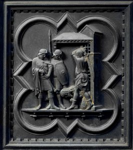 La decapitazione di San Giovanni Battista, sedicesimo pannello delle Porte Sud del Battistero di San Giovanni, 1336 da Andrea Pisano