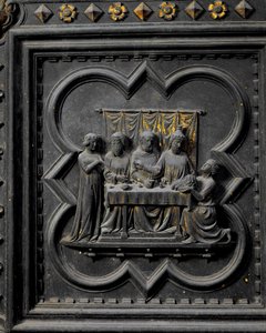 La presentazione della testa di San Giovanni Battista a Re Erode, diciassettesimo pannello delle Porte Sud del Battistero di San Giovanni, 1336