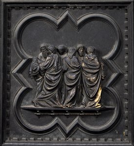 Il trasporto del corpo di San Giovanni Battista, diciannovesimo pannello delle porte sud del Battistero di San Giovanni da Andrea Pisano