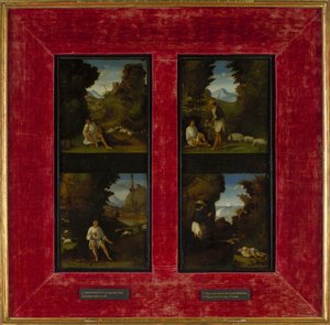 Scene dalle Ecloghe di Tebaldeo, c. 1510 da Andrea Previtali